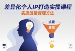差异化个人IP打造实操课程,实操流量变现方法-最全资源库