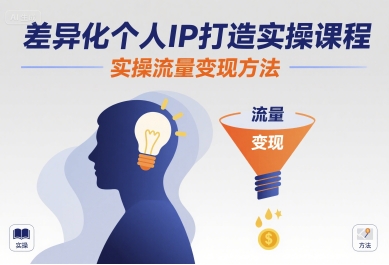 差异化个人IP打造实操课程,实操流量变现方法-最全资源库