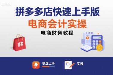 拼多多店快速上手版电商会计实操-电商财务教程-最全资源库