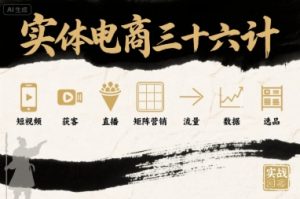 实体电商三十六计,短视频-获客-直播-矩阵营销-流量-数据-选品-最全资源库