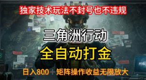 三角洲最新全自动G机，独家技术玩法，不封号也不违规， 日入8张+可矩阵操作，收益无限放大【揭秘】-最全资源库