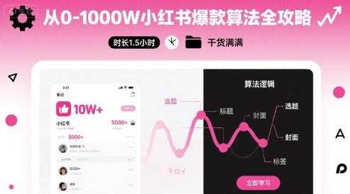从0-1000W小红书爆款算法全攻略，时长1.5小时，干货满满-最全资源库