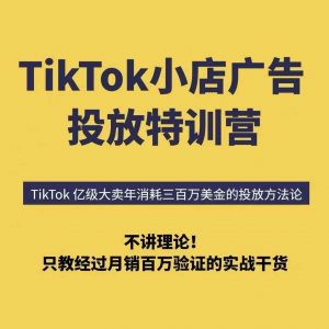 TikTok小店广告投放特训营，6天破局计划专治各种“投不动”，教你经过月销百万验证的实战干货-最全资源库