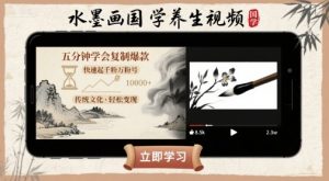 水墨画国学养生视频，五分钟学会复制爆款，快速起千粉万粉号-最全资源库