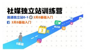 社媒独立站训练营,跑通独立站0-1,3天0基础入门-最全资源库