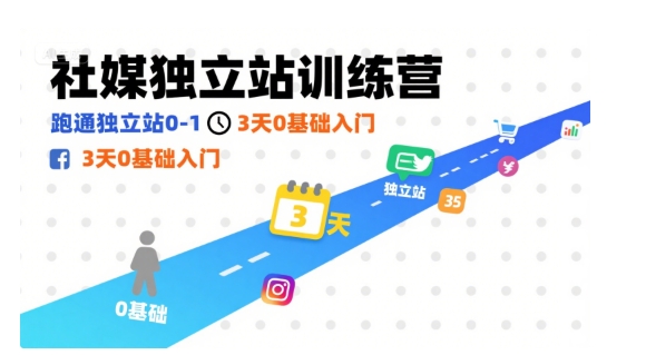 社媒独立站训练营,跑通独立站0-1,3天0基础入门-最全资源库