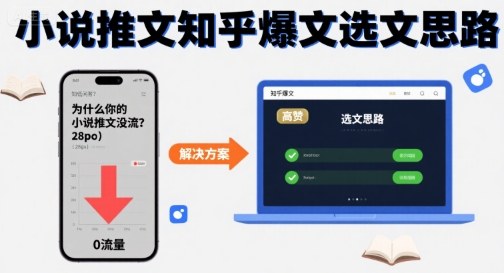 为什么你的小说推文没流量？小说推文知乎爆文选文思路-最全资源库