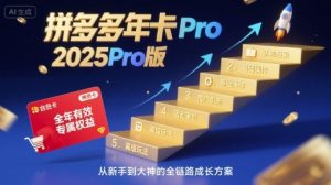 拼多多年卡2025Pro版,五大板块从认知到基础、从推广到活动、从活动到玩法-最全资源库