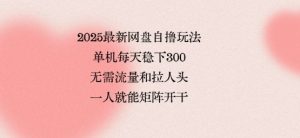 2025最新网盘自撸玩法，单机每天稳下3张，无需流量和拉人头，一个人就可轻松矩阵，全网独一份【揭秘】-最全资源库