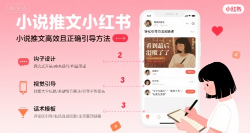 小说推文小红书高转化引导方法实操课,小说推文高效且正确引导方法-最全资源库