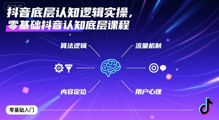 抖音底层认知逻辑实操，零基础抖音认知底层课程-最全资源库