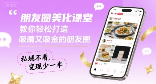 朋友圈美化课堂，教你轻松打造，吸睛又吸金的朋友圈，私域不看，变现少一半-最全资源库