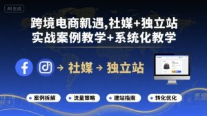 跨境电商新机遇，社媒+独立站，实战案例教学+系统化教学-最全资源库