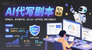 AI代写剧本，市场巨大，单子做不完，日入1k+ 永不失业【附工具指令】-最全资源库
