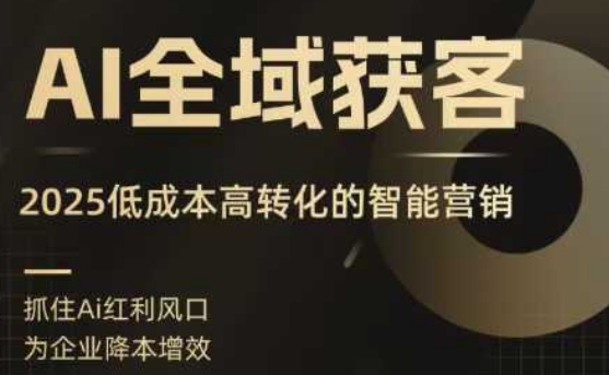AI全域获客实训营,2025低成本高转化的智能营销,精准找客,高效营销-最全资源库