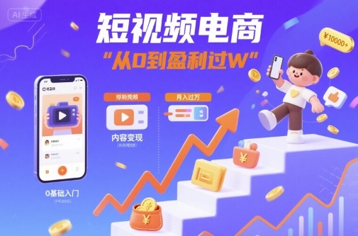 短视频电商:短视频变现从0到盈利过W-最全资源库