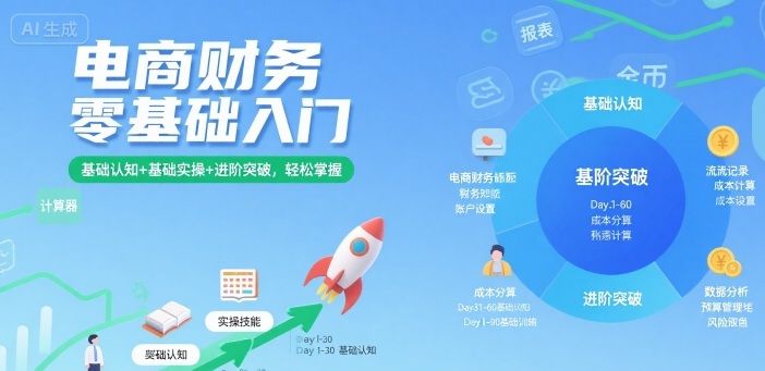 电商财务零基础入门,基础认知+基础实操+进阶突破,轻松掌握-最全资源库