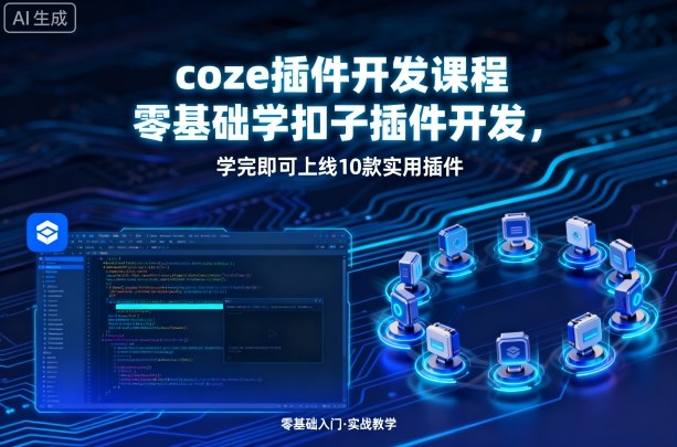 coze插件开发课程，零基础学扣子插件开发，学完即可上线10款实用插件-最全资源库