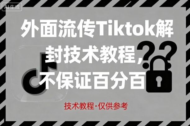 外面流传Tiktok解封技术教程，不保证百分百，具体自测-最全资源库