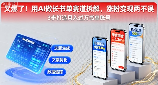 又爆了！用AI做长书单赛道拆解，涨粉变现两不误-最全资源库