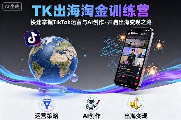 TK出海淘金训练营,助你快速掌握TikTok运营与AI创作,开启出海变现之路-最全资源库