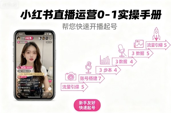 小红书直播运营0-1实操手册,帮您快速开播起号-最全资源库