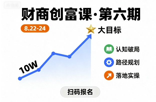 财商创富课第六期8月22-24号，如何从10W起步，一步步实现大目标-最全资源库