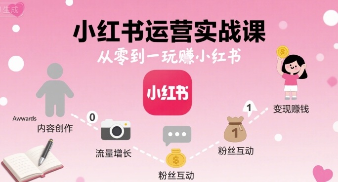 小红书运营实战课,从零到一玩賺小红书-最全资源库