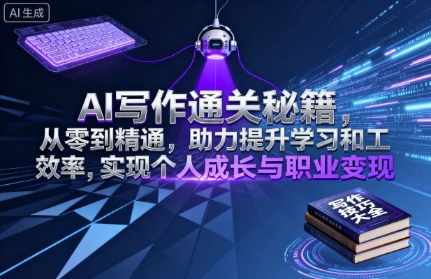 AI写作通关秘籍，从零到精通，助力提升学习和工作效率，实现个人成长与职业变现-最全资源库