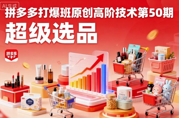 拼多多打爆班原创高阶技术第50期,超级选品-最全资源库