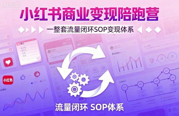 小红书商业变现陪跑营,轻IP矩阵 私域获客 聚光投流,一整套流量闭环SOP变现体系-最全资源库