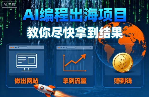 AI编程出海项目,教你尽快拿到结果-做出网站、拿到流量、賺到钱-最全资源库