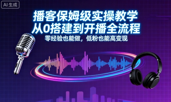 播客保姆级实操教学,从0搭建到开播全流程,零经验也能做,低粉也能高变现-最全资源库