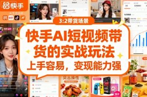快手ai短视频带货的实战玩法，上手容易，变现能力强-最全资源库