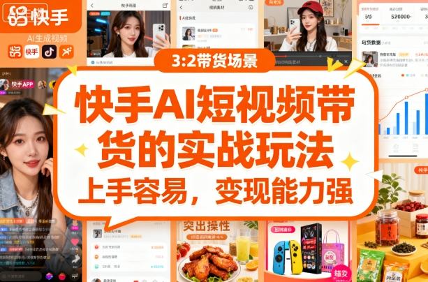 快手ai短视频带货的实战玩法,上手容易,变现能力强-最全资源库