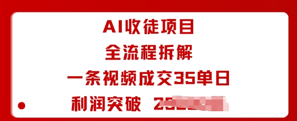 AI收徒项目全流程拆解一条视频成交35单日利润突破1k+-最全资源库