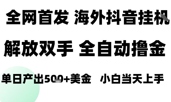 海外抖音无人直播,单日产出1.5k+,长期稳定,新手可玩,无脑操作【揭秘】-最全资源库