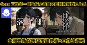 coze工作流一键生成小说推文视频搭建拆解教程，无需剪辑，无需拍摄写文案智能体拆解-最全资源库