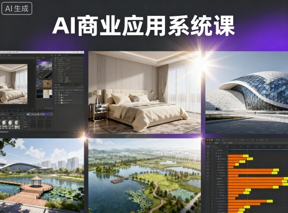 AI商业应用系统课，室内-软装-建筑-景观，智能设计+效果图+动画画实战-最全资源库