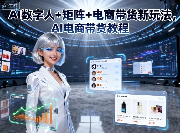 AI数字人+矩阵+电商带货新玩法，AI电商带货教程-最全资源库