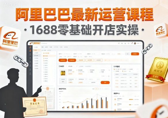 阿里巴巴最新运营课程，1688零基础开店实操-最全资源库