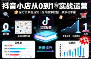 抖音小店从0到1实战运营,帮你全方位掌握小店运营,提升搜索数据与出单量-最全资源库