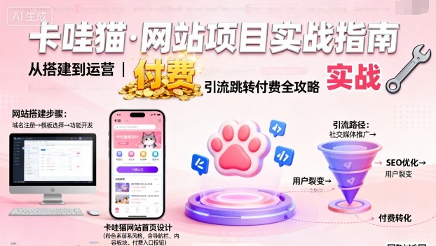 卡哇猫·网站项目,网站搭建与运营以及引流跳转付费-最全资源库
