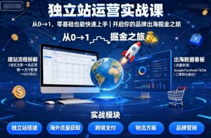 独立站运营实战课,从0到1,零基础也能快速上手,开启你的品牌出海掘金之旅-最全资源库