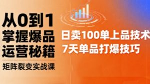 抖音小店爆品打造与矩阵裂变实战课,从0到1掌握爆品运营秘籍-最全资源库