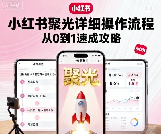 小红书聚光详细操作流程,小红书聚光从0到1速成攻略-最全资源库