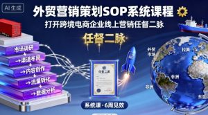 外贸营销策划SOP系统课程,打开跨境电商企业线上营销任督二脉-最全资源库