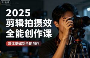 2025剪辑拍摄特效全能创作课，零基础到全能创作-最全资源库