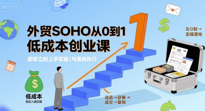 外贸SOHO从0到1低成本创业课,能够立刻上手实操与落地执行-最全资源库
