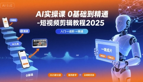 AI实操课0基础到精通-短视频剪辑教程2025-最全资源库